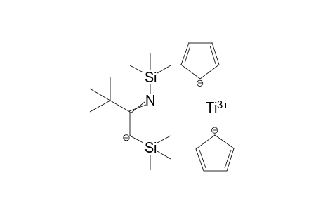 titanium(III) 3,3-dimethyl-1-(trimethylsilyl)-2-((trimethylsilyl)imino)butan-1-ide dicyclopenta-2,4-dien-1-ide