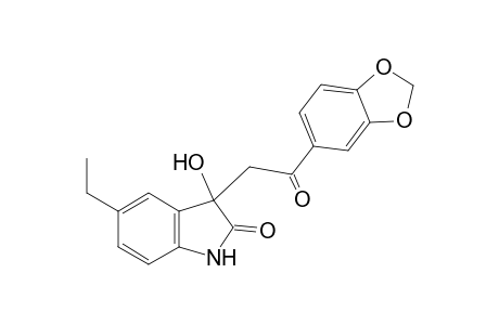 2H-Indol-2-one, 3-[2-(1,3-benzodioxol-5-yl)-2-oxoethyl]-5-ethyl-1,3-dihydro-3-hydroxy-