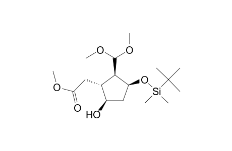 Cyclopentaneacetic acid, 2-(dimethoxymethyl)-3-[[(1,1-dimethylethyl)dimethylsilyl]oxy]-5-hydroxy-, methyl ester, (1.alpha.,2.beta.,3.beta.,5.beta.)-(.+-.)-
