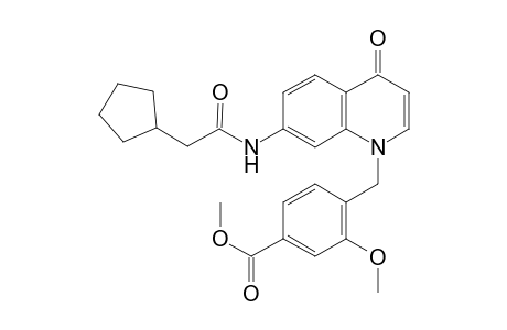 7-Cyclopentylmethylcarbonylamino-1-(2-methoxy-4-methoxycarbonylbenzyl)-4-oxo-1,4-dihydroquinoline