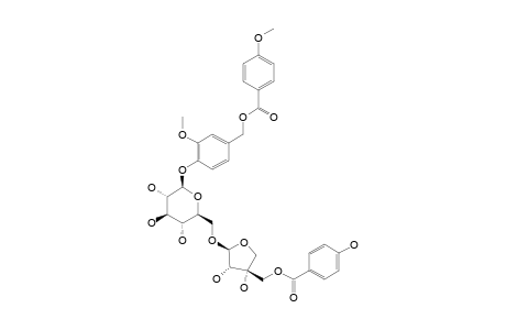 4-[[(4-METHOXYBENZOYL)-OXY]-METHYL]-2-METHOXYPHENYL-1-O-BETA-D-[5-O-(4-HYDROXYBENZOYL)]-APIOFURANOSYL-(1->6)-BETA-D-GLUCOPYRANOSIDE
