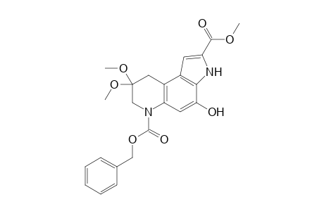 4-Hydroxy-8,8-dimethoxy-7,9-dihydro-3H-pyrrolo[3,2-f]quinoline-2,6-dicarboxylic acid O2-methyl ester O6-(phenylmethyl) ester