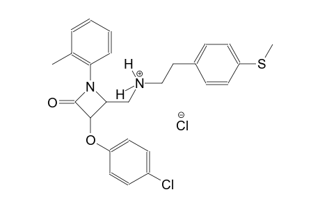 2-azetidinemethanaminium, 3-(4-chlorophenoxy)-1-(2-methylphenyl)-N-[2-[4-(methylthio)phenyl]ethyl]-4-oxo-, chloride