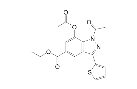 1-Acetyl-7-acetyloxy-3-thiophen-2-yl-5-indazolecarboxylic acid ethyl ester