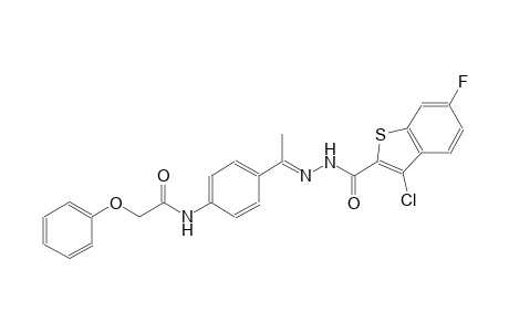 N-(4-{(1E)-N-[(3-chloro-6-fluoro-1-benzothien-2-yl)carbonyl]ethanehydrazonoyl}phenyl)-2-phenoxyacetamide