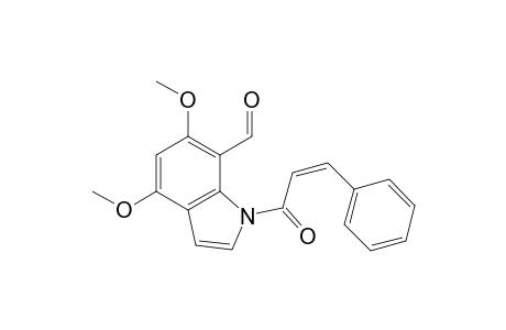 4,6-Dimethoxy-1-(1'-oxo-3'-phenylprop-2'-enyl)indole-7-carbaldehyde