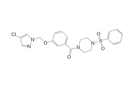 1-{3-[(4-chloro-1H-pyrazol-1-yl)methoxy]benzoyl}-4-(phenylsulfonyl)piperazine