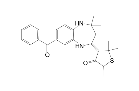 (4E)-4-(8'-Benzoyl-4',4'-dimethyl-1',3',4',5'-tetrahydro-2H-1',5'-benzodiazepin-2'-ylidene)-2,5,5-trimethyldihydrothiophen-3(2H)-one