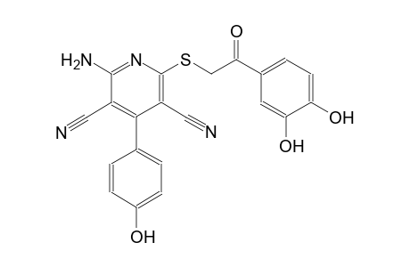 3,5-pyridinedicarbonitrile, 2-amino-6-[[2-(3,4-dihydroxyphenyl)-2-oxoethyl]thio]-4-(4-hydroxyphenyl)-