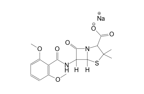 sodium (5R,6R)-6-[(2,6-dimethoxybenzoyl)amino]-3,3-dimethyl-7-oxo-4-thia-1-azabicyclo[3.2.0]heptane-2-carboxylate