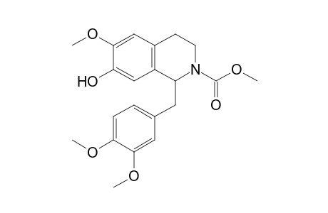 1-(3,4-dimethoxybenzyl)-7-hydroxy-6-methoxy-N-methoxycarbonyl-1,2,3,4-tetrahydroisoquinoline