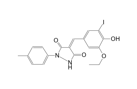 3,5-pyrazolidinedione, 4-[(3-ethoxy-4-hydroxy-5-iodophenyl)methylene]-1-(4-methylphenyl)-, (4E)-