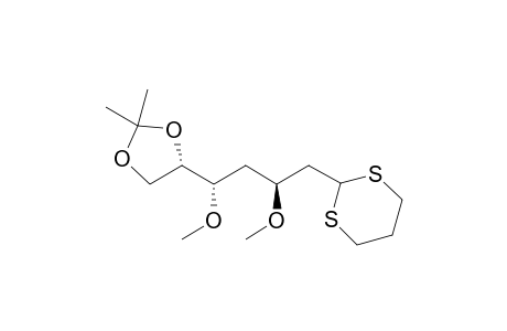 2,4-Dideoxy-6,7-isopropylidene-3,5-di-O-methyl-L-xylo-heptose trimethylene dithioacetal