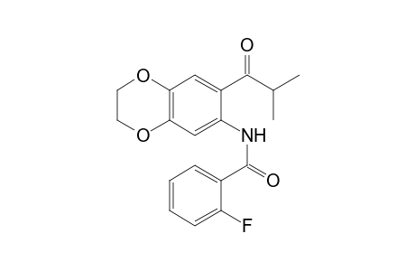2-Fluoro-N-(7-isobutyryl-2,3-dihydro-1,4-benzodioxin-6-yl)benzamide