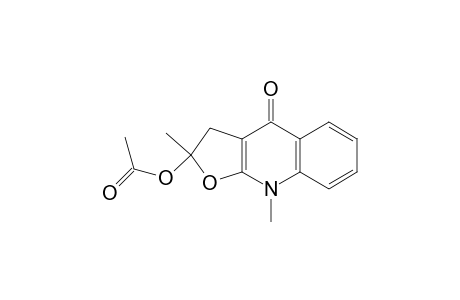 Furo[2,3-b]quinolin-4(2H)-one, 2-(acetyloxy)-3,9-dihydro-2,9-dimethyl-, (.+-.)-