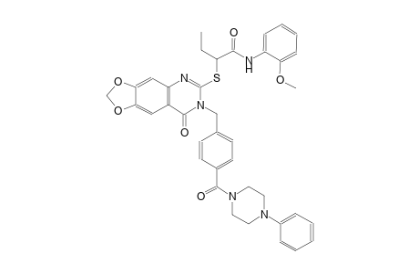 butanamide, 2-[[7,8-dihydro-8-oxo-7-[[4-[(4-phenyl-1-piperazinyl)carbonyl]phenyl]methyl][1,3]dioxolo[4,5-g]quinazolin-6-yl]thio]-N-(2-methoxyphenyl)-