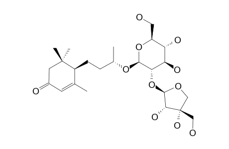 TRIFOSTIGMANOSIDE-III;(6R,9R)-9-HYDROXYMEGASTIGMA-4-EN-3-ONE-9-O-BETA-D-APIOFURANOSYL-(1->2)-BETA-D-GLUCOPYRANOSIDE
