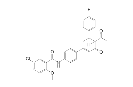N(1)-{4'-[3"-Oxo-4"-acetyl-5"-(p-fluorophenyl)-1"-cyclohexenyl)]phenyl}-5-chloro-2-methoxybenzamide