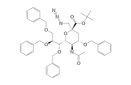TERT.-BUTYL-5-ACETAMIDO-2,6-ANHYDRO-2-C-(AZIDOMETHYL)-4,7,8,9-TETRA-O-BENZYL-3,5-DIDESOXY-D-ERYTHRO-L-MANNO-NONONATE