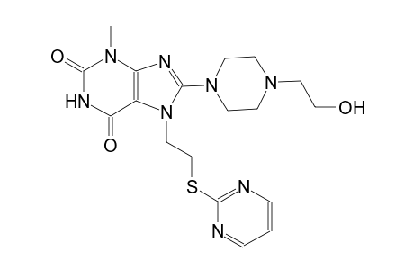 8-[4-(2-hydroxyethyl)-1-piperazinyl]-3-methyl-7-[2-(2-pyrimidinylsulfanyl)ethyl]-3,7-dihydro-1H-purine-2,6-dione