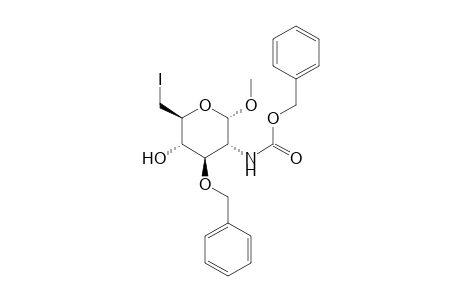 Methyl 2-[N-(Benzoxycarbonyl)amino]-3-O-benzyl-2,6-dideoxy-6-iodo-.alpha.-D-glucopyranoside