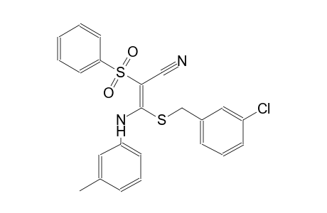2-propenenitrile, 3-[[(3-chlorophenyl)methyl]thio]-3-[(3-methylphenyl)amino]-2-(phenylsulfonyl)-, (2E)-