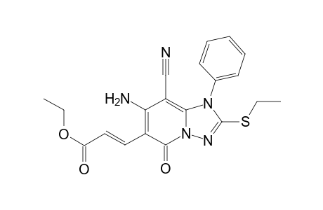 7-Amino-6-ethoxycarbonylvinyl-2-ethylthio-1.5-dihydro-5-oxo-1-phenyl-1,2,4-triazolo[1,5-a]pyridine-8-carbonitrile