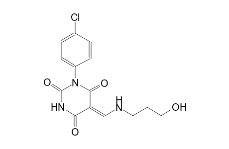 (5Z)-1-(4-chlorophenyl)-5-{[(3-hydroxypropyl)amino]methylene}-2,4,6(1H,3H,5H)-pyrimidinetrione