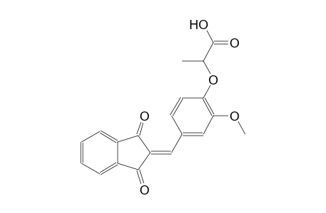propanoic acid, 2-[4-[(1,3-dihydro-1,3-dioxo-2H-inden-2-ylidene)methyl]-2-methoxyphenoxy]-