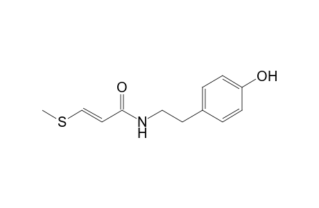 (E)-N-[2-(4-hydroxyphenyl)ethyl]-3-(methylthio)-2-propenamide