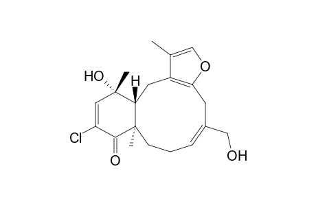 Benzo[4,5]cyclodeca[1,2-b]furan-9(7H)-one, 10-chloro-4,8,8a,12,12a,13-hexahydro-12-hydroxy-5-(hydroxymethyl)-1,8a,12-trimethyl-, (5E,8aR*,12R*,12aR*)-