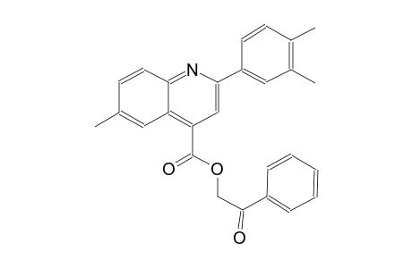 4-quinolinecarboxylic acid, 2-(3,4-dimethylphenyl)-6-methyl-, 2-oxo-2-phenylethyl ester