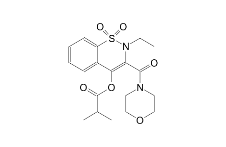 propanoic acid, 2-methyl-, 2-ethyl-3-(4-morpholinylcarbonyl)-1,1-dioxido-2H-1,2-benzothiazin-4-yl ester