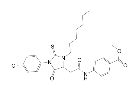 benzoic acid, 4-[[[1-(4-chlorophenyl)-3-heptyl-5-oxo-2-thioxo-4-imidazolidinyl]acetyl]amino]-, methyl ester