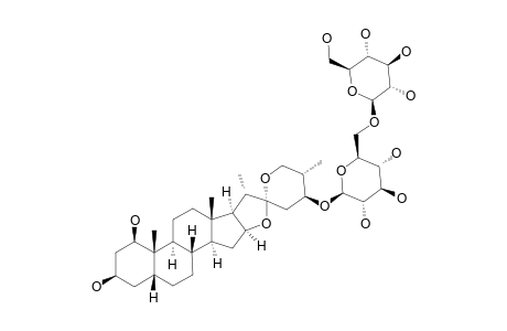 WATTOSIDE-I;(24S,25S)-1-BETA,2-BETA-DIHYDROXY-5-BETA-SPIROSTAN-24-YL-O-BETA-D-GLUCOPYRANOSYL-(1->6)-BETA-D-GLUCOPYRANOSIDE