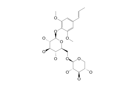 1-[O-BETA-D-XYLOPYRANOSYL-(1->6)-O-BETA-D-GLUCOPYRANOSYL]-2,6-DIMETHOXY-4-PROPENYL-PHENOL
