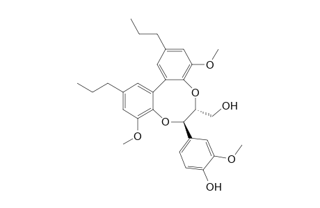 trans-6,7-Dihydro-7-(4-hydroxy-3-methoxyphenyl)-4,9-dimethoxy-2,11-dipropyl-dibenzo[e,g][1,4]dioxocin-6-ylmethanol