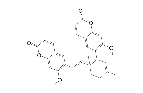 2H-1-Benzopyran-2-one, 7-methoxy-6-[2-[2-(7-methoxy-2-oxo-2H-1-benzopyran-6-yl)-1,4-dimethyl-3-cyclohexen-1-yl]ethenyl]-