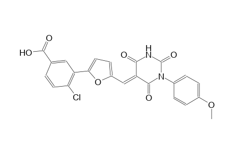 4-chloro-3-{5-[(E)-(1-(4-methoxyphenyl)-2,4,6-trioxotetrahydro-5(2H)-pyrimidinylidene)methyl]-2-furyl}benzoic acid