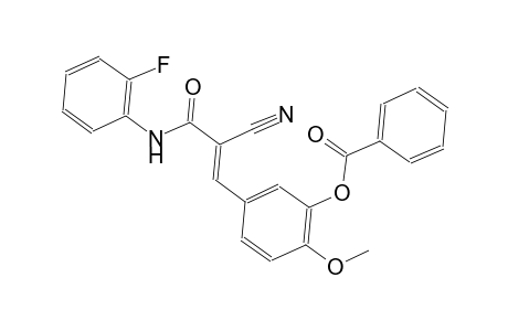 5-[(1E)-2-cyano-3-(2-fluoroanilino)-3-oxo-1-propenyl]-2-methoxyphenyl benzoate