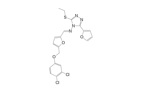 N-((E)-{5-[(3,4-dichlorophenoxy)methyl]-2-furyl}methylidene)-3-(ethylsulfanyl)-5-(2-furyl)-4H-1,2,4-triazol-4-amine