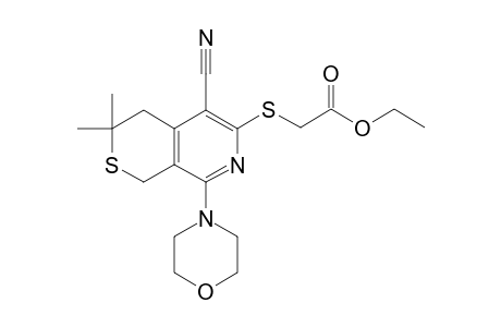 (5-cyano-3,3-dimethyl-8-morpholin-4-yl-3,4-dihydro-1H-thiopyrano[3,4-c]pyridin-6-ylsulfanyl)-acetic acid ethyl ester