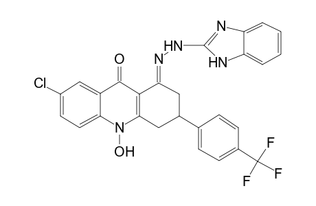 (1E)-7-Chloro-10-hydroxy-3-[4-(trifluoromethyl)phenyl]-3,4-dihydro-1,9(2H,10H)-acridinedione 1-(1H-benzimidazol-2-ylhydrazone)