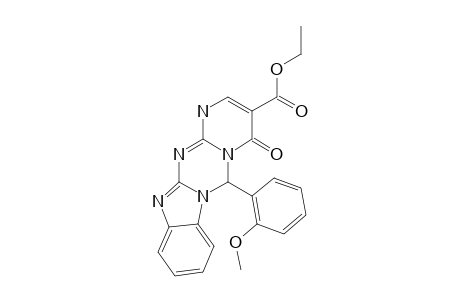 ETHYL-6-(2-METHOXYPHENYL)-4-OXO-4,6-DIHYDRO-1(12)(13)H-PYRIMIDO-[2',1':4,5]-[1,3,5]-TRIAZINO-[1,2-A]-BENZIMIDAZOLE-3-CARBOXYLATE