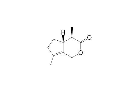 (+-)-cis-4,4a,5,6-Tetrahydro-4,7-dimethylcyclopenta[c]pyran-3(1H)-one [(+-)-Isodehydroiridomymecin]