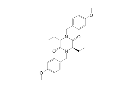 (3S,6R)-N,N'-BIS-(4-METHOXYBENZYL)-3-ISOPROPYL-6-ETHYLPIPERAZINE-2,5-DIONE