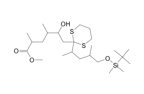 1,3-Dithiane-2-hexanoic acid, 2-[4-[[(1,1-dimethylethyl)dimethylsilyl]oxy]-1,3-dimethylbutyl]-.delta.-hydroxy-.alpha.,.gamma.-dimethyl-, methyl ester