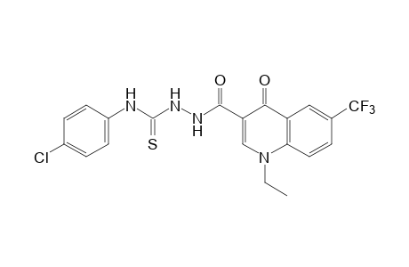 4-(p-chlorophenyl)-1-[[1,4-dihydro-1-ethyl-4-oxo-6-(trifluoromethyl)-3-quinolyl]carbonyl}-3-thiosemicarbazide