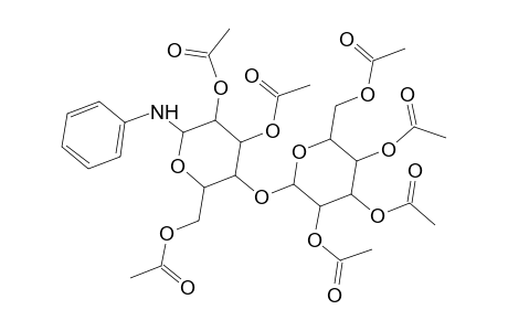 D-Glucopyranosylamine, N-phenyl-4-O-(2,3,4,6-tetra-O-acetyl-.beta.-D-galactopyranosyl)-, 2,3,6-triacetate
