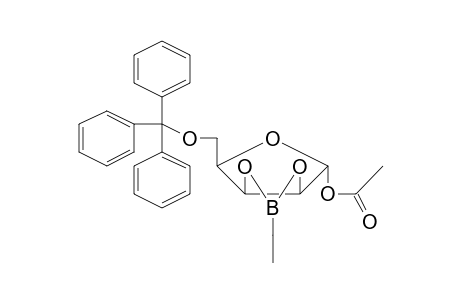 .alpha.-d-Lyxofuranose, 1-O-acetyl-2,3-O-ethylboranediyl-5-O-trityl-